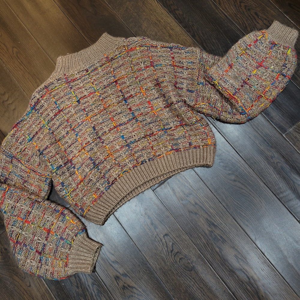 Multicolor Knit Cropped Sweater - Picture 7 of 7